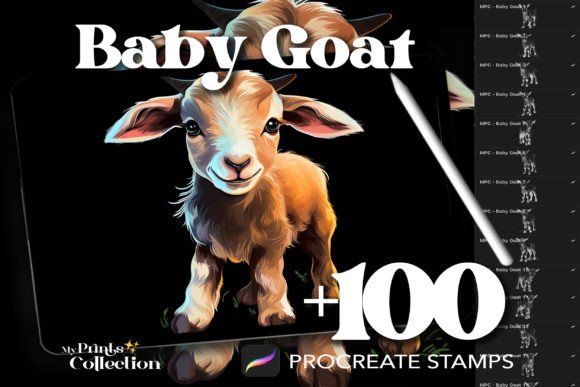 100 Procreate Baby Goat Stamps: Sweeten Your Digital Art with Playful Charm