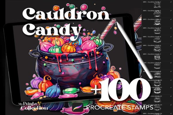 100 Procreate Candy Cauldron Stamps
