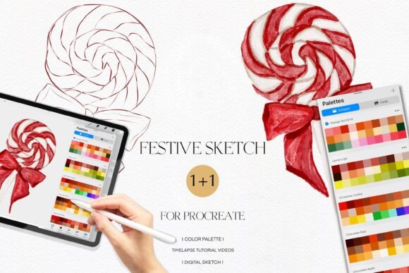Bow Lollipop Sketch Color Palette for Procreate: A Practical Tool for Creative Exploration
