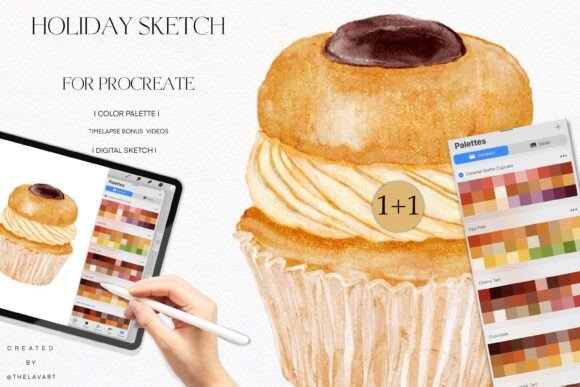 Caramel Cupcake Sketch Color Palette: A Sweet Approach to Digital Art Practice