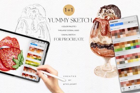 Chocolate Dessert Sketch Color Palette for Procreate