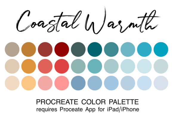 Coastal Warmth Procreate Color Palette: A Balanced Choice for Nature-Inspired Art