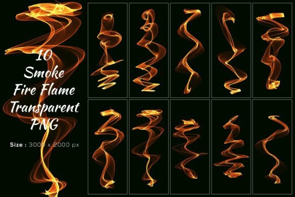 Create Dynamic Visuals with 10 Smoke Fire Flame Transparent PNG