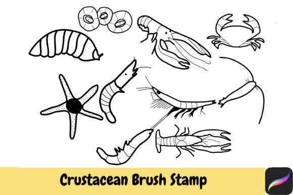 Crustacean Brush Stamps for Procreate iPad: Unleash Your Creative Oceanic Imagination