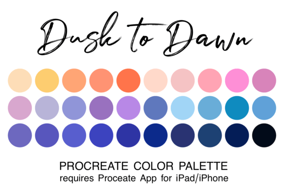 Dusk to Dawn Procreate Color Palette