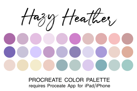 Hazy Heather Procreate Color Palette: Soft, Misty Hues for Ethereal Digital Art