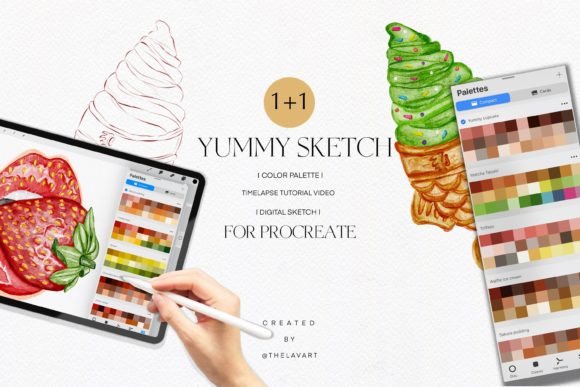 Matcha Taiyaki Sketch Color Palette: Creative Fun for Artists