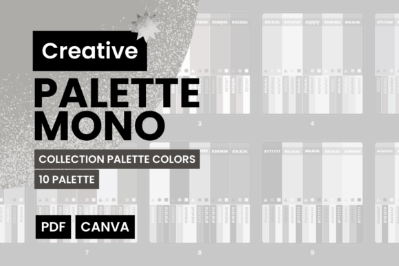 PALETTE MONO - 10 Combinations Colors: Streamlining Design with Ready-Made Monochrome Schemes