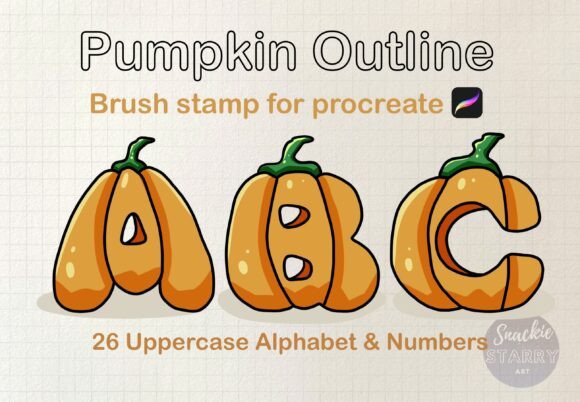 Pumpkin Outline Alphabet Brush Stamps: Creative Possibilities for Every Project
