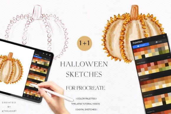 Spiky Pumpkin Sketch: A Fun & Creative Color Palette for Artists