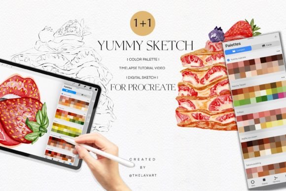 Strawberry Cake Sketch Color Palette for Procreate
