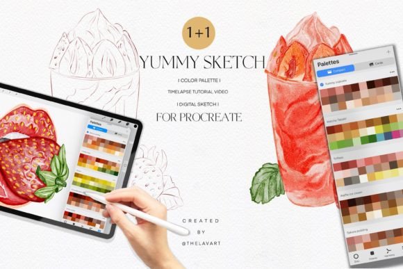 Strawberry Dessert Sketch Color Palette: A Creative Tool for Digital Artists
