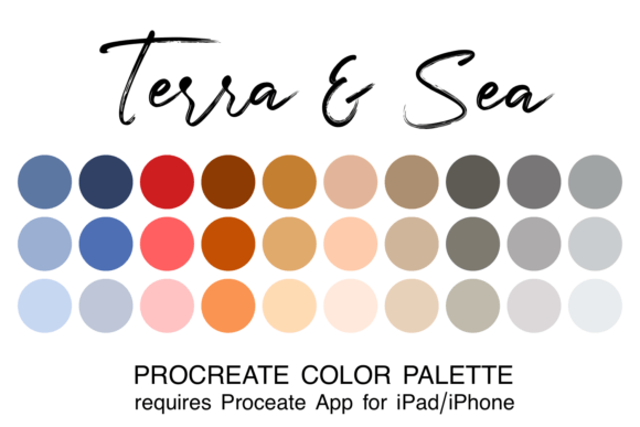 Terra Sea Procreate Color Palette: Coastal Calm in Digital Art