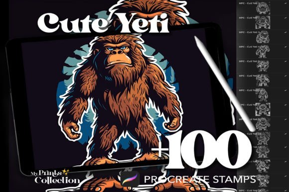Unleash Your Creativity with 100 Procreate Cute Yeti Stamps